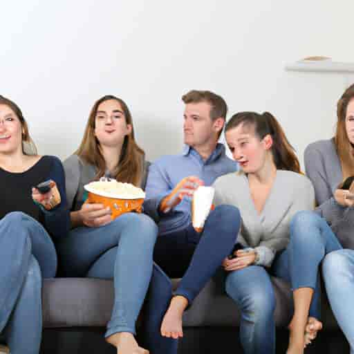 Un groupe d'amis regardant un film ensemble sur MyTF1 Max