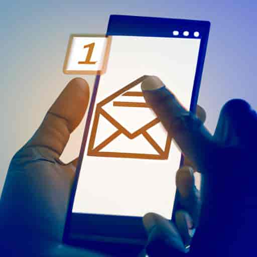 Réception d'un e-mail professionnel sur un smartphone