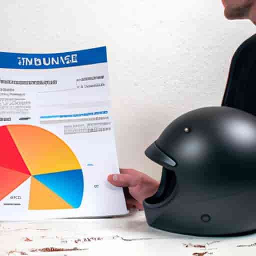 Comparaison des taux d'assurance moto en tenant un casque de moto.