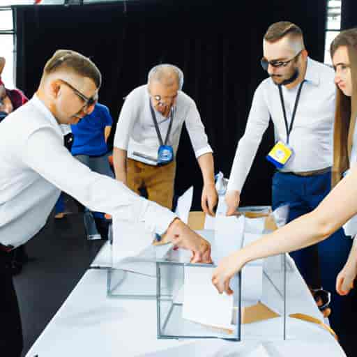 L'équipe en train de dépouiller les bulletins de vote