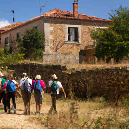 Une étape à travers un village pittoresque sur le Chemin de Compostelle.