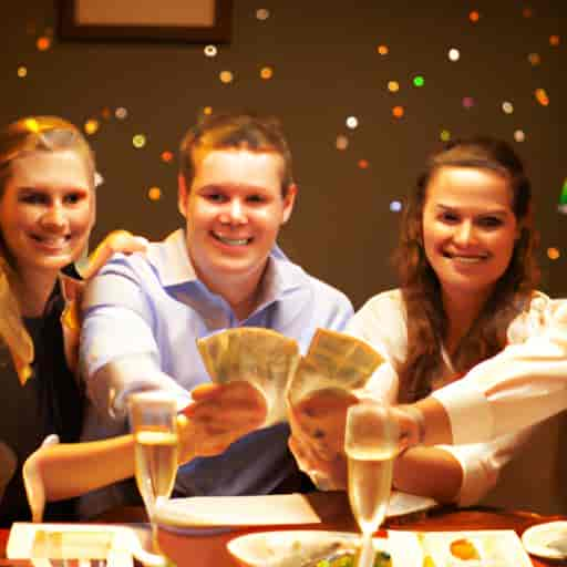 Célébrer sa victoire à Euromillions entre amis dans un restaurant