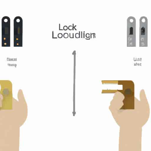 Une image montrant une personne comparant différents types de serrures de porte et en choisissant une de haute qualité.