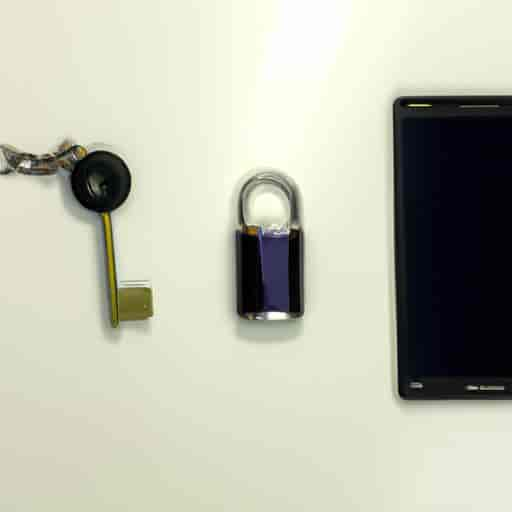 Un porte-clés avec une clé de rechange et un smartphone avec une application de verrouillage.