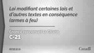 Projet de loi C-21 : Loi modifiant certaines lois et d’autres textes en conséquence (armes à feu)