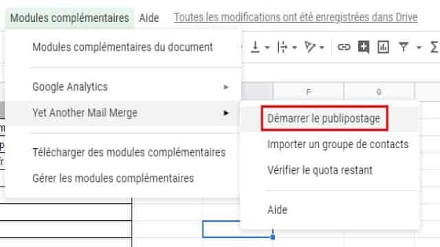 Démarrer le publipostage avec Yet Another Mail Merge