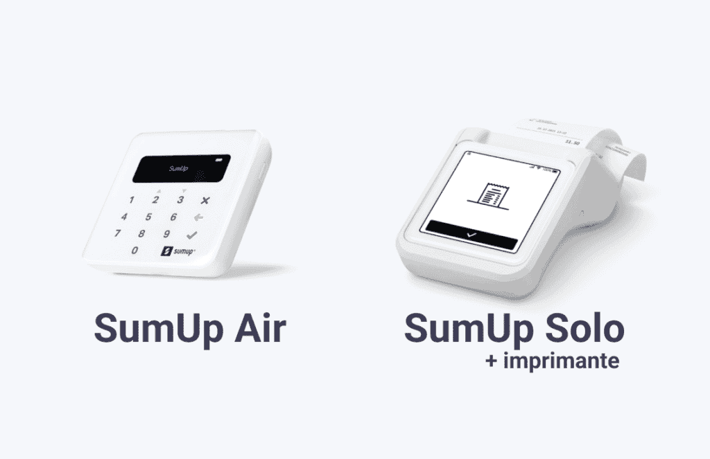 Lecteurs SumUp Air et SumUp Solo avec son imprimante