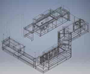 Fully custom serving counter in wireframe