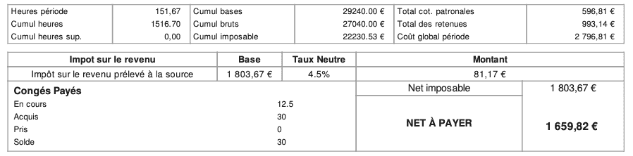 Fiche de paie