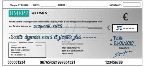 Signature d'un chèque