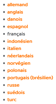 Langues disponibles sur l'application Babbel