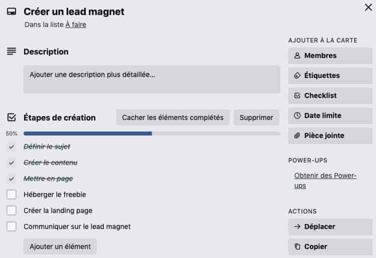 Checklist Trello