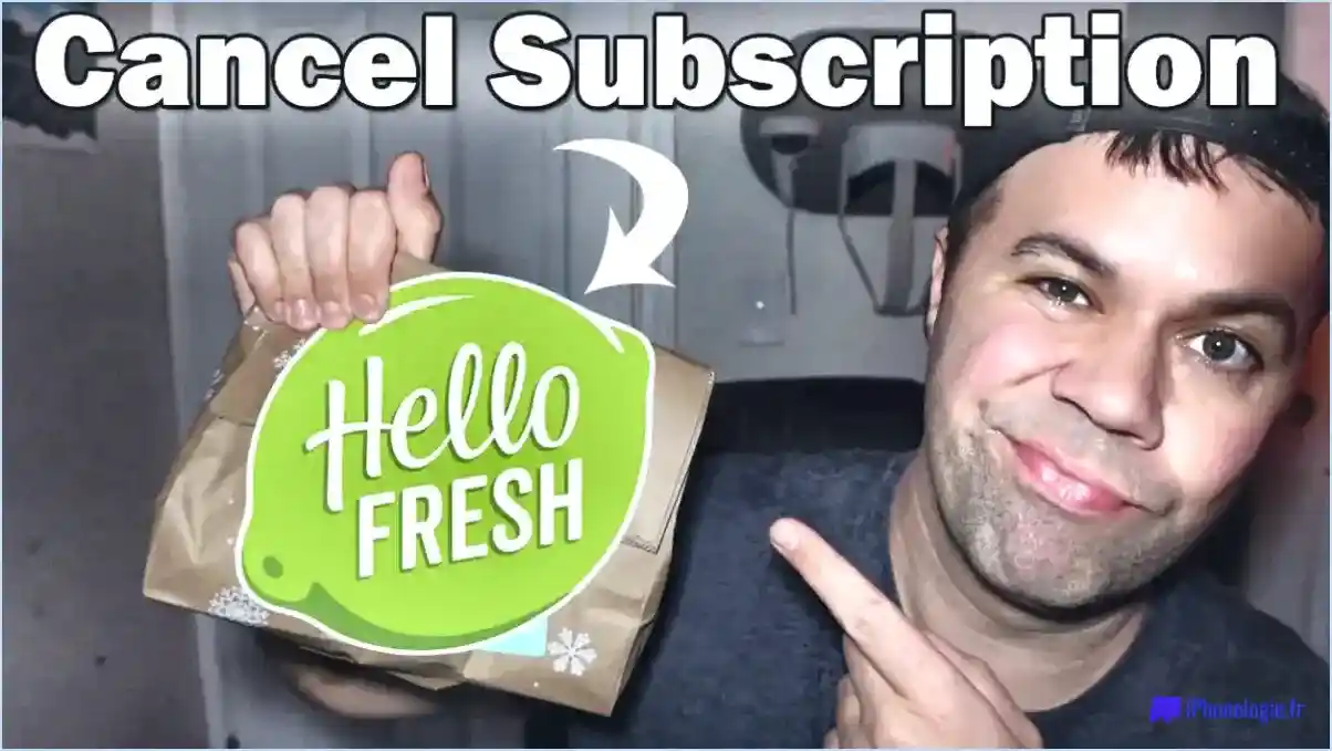 Comment supprimer un compte hellofresh ou annuler un abonnement?