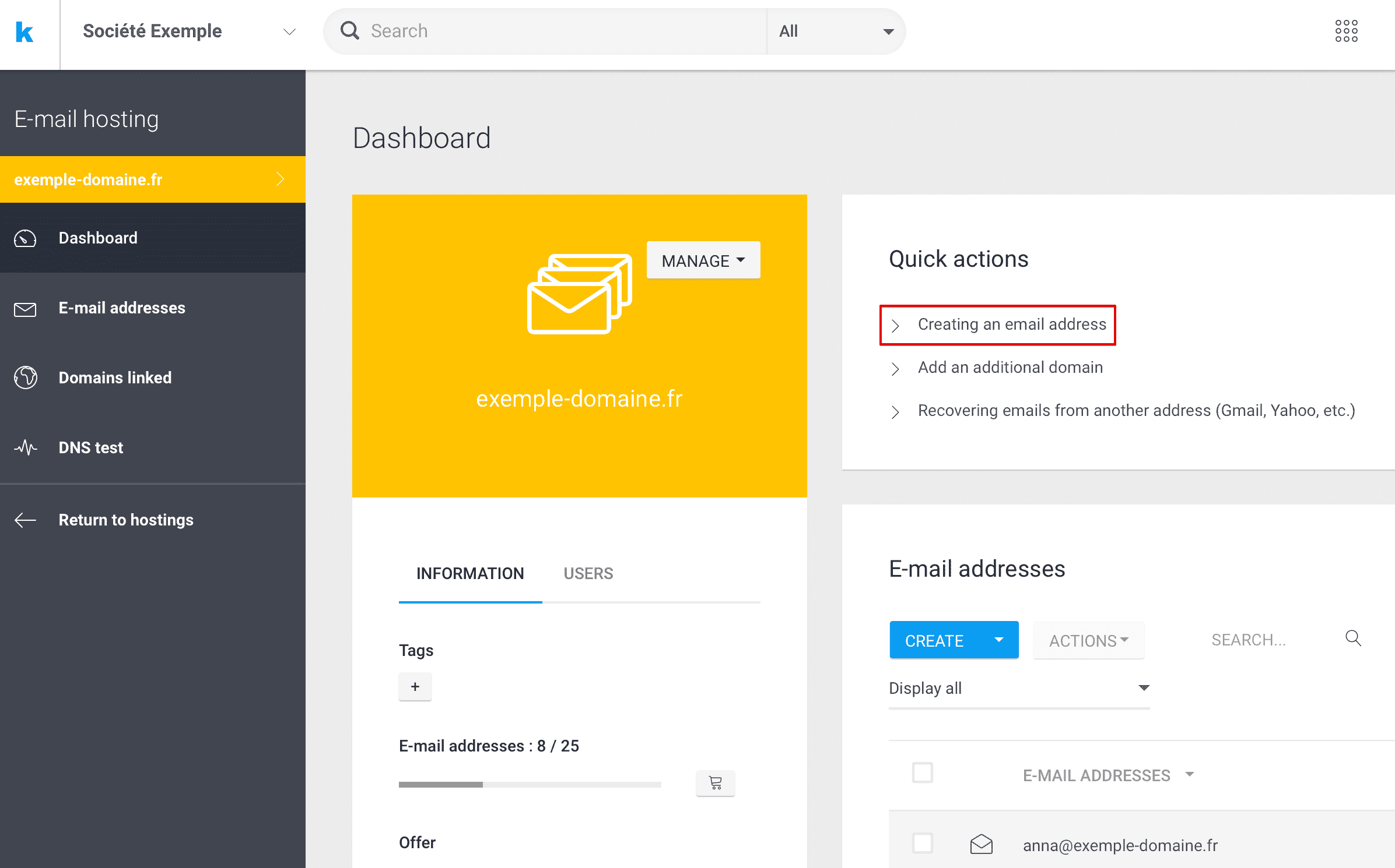 Voici comment créer une adresse e-mail depuis le manager Infomaniak