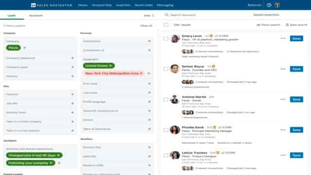 L’interface de LinkedIn Sales Navigator. © LinkedIn