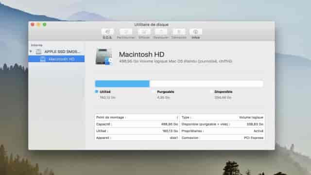 MacOS Utilitaire de disque