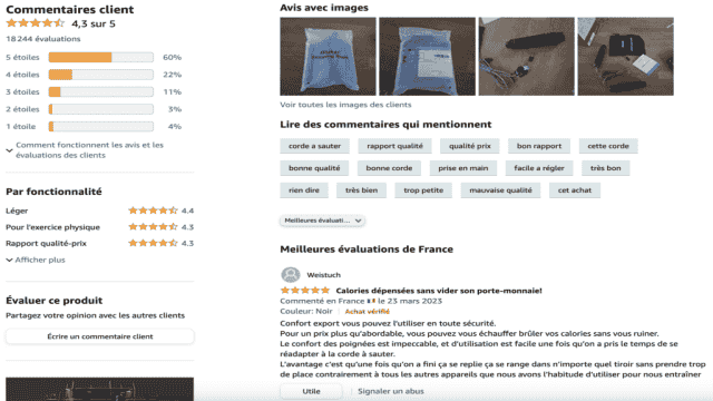 Page produit Amazon