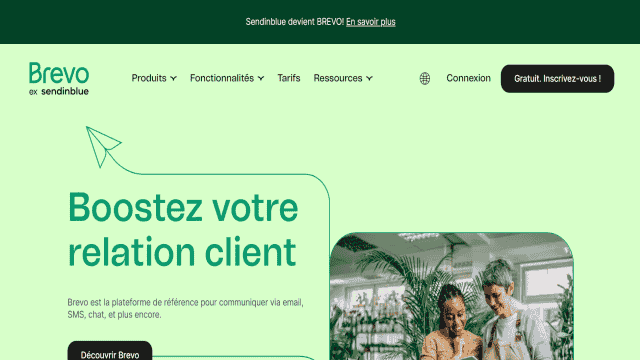 Page d'accueil du logiciel de newsletter Brevo