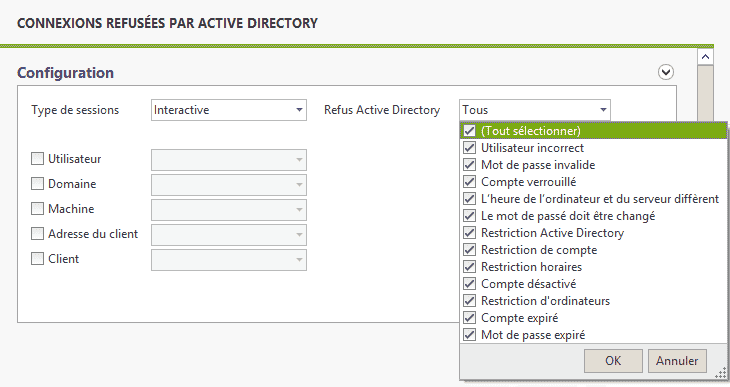 Connexions refusées par Active Directory