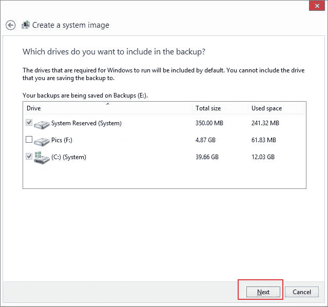 Créez manuellement une image système de Windows 10/8/7 sur une clé USB