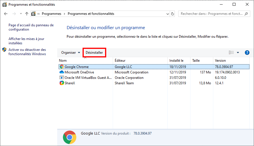 Téléchargement et installation de Google Chrome