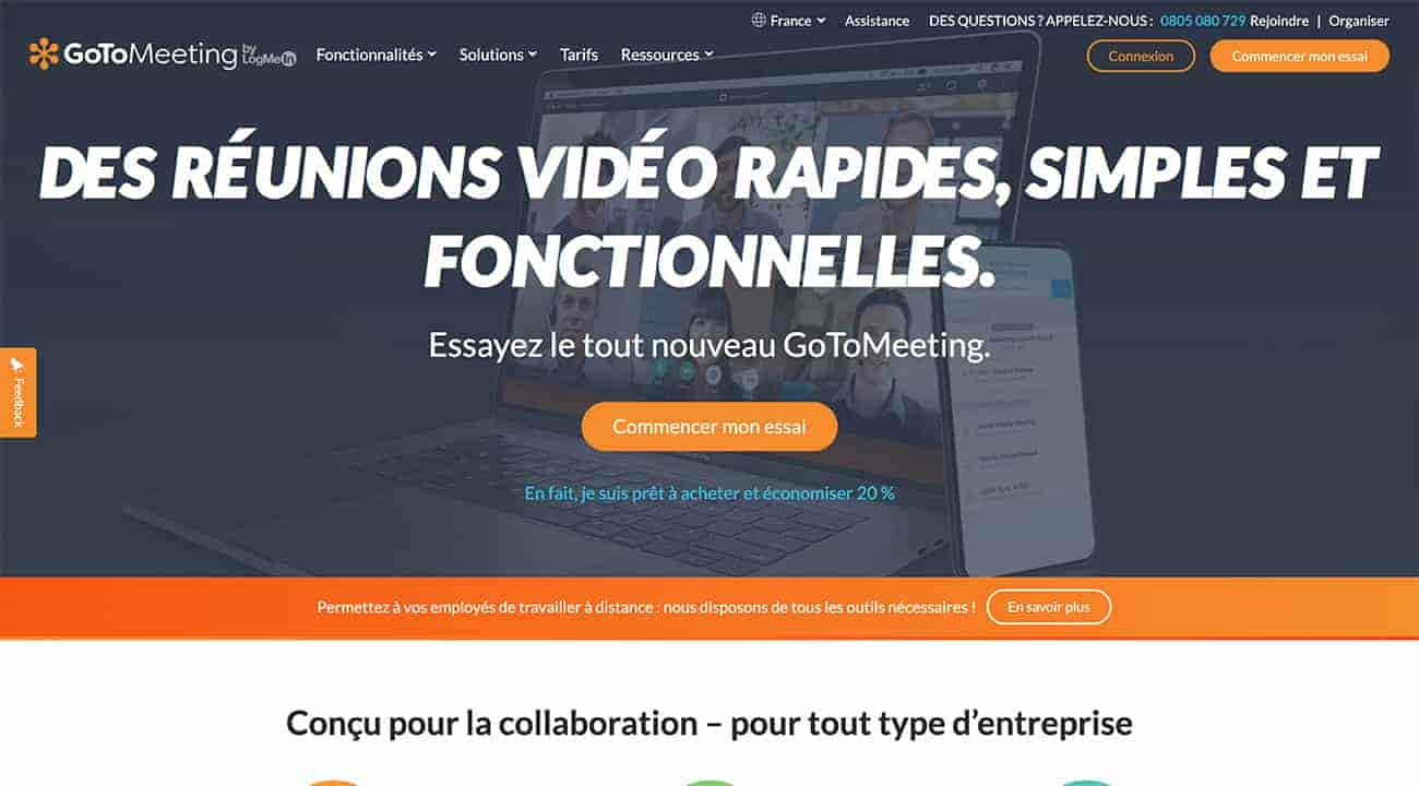 Logiciel de visioconférence GoToMeeting