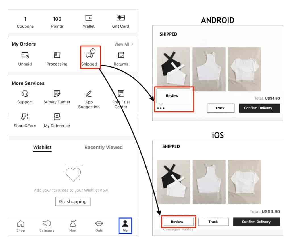 Comment écrire une critique sur Shein pour des points