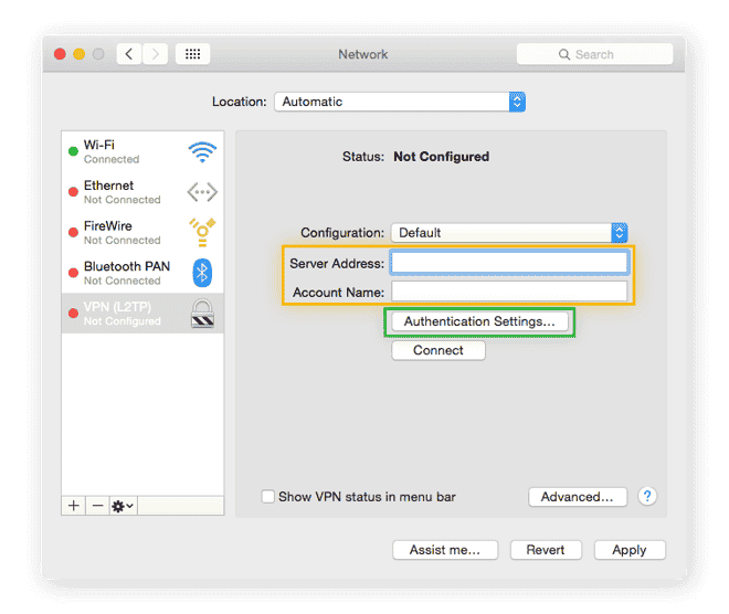 Mac VPN Configuration