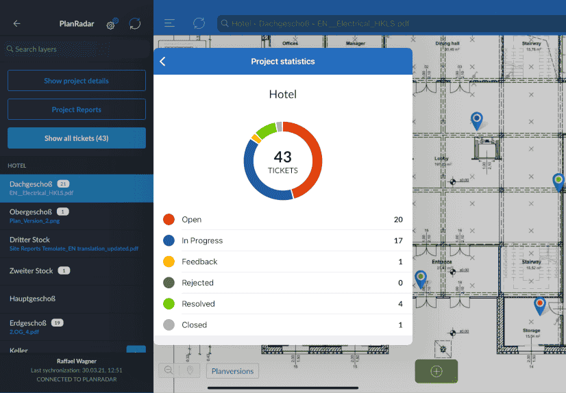 Grâce au logiciel, vous avez toujours un aperçu de toutes les tâches de facility management