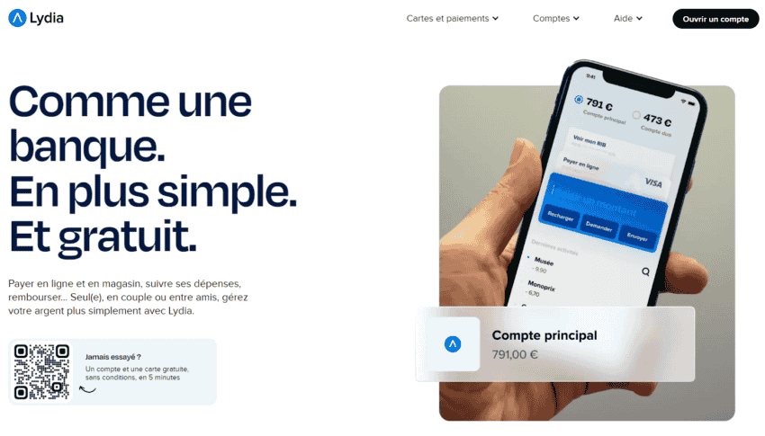 Meilleur néobanque banque mobile Lydia