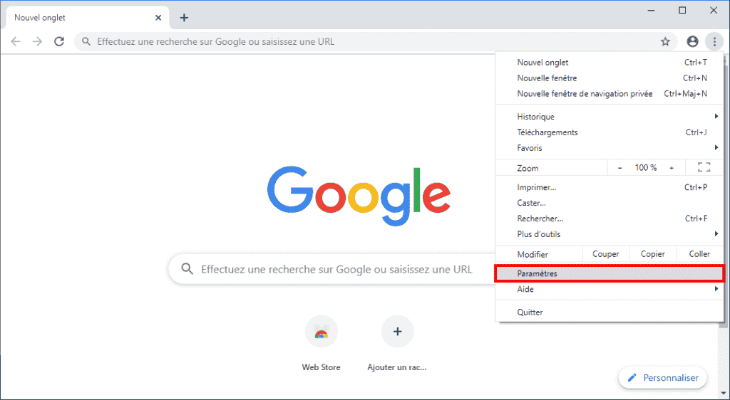 Paramètres avancés de Google Chrome