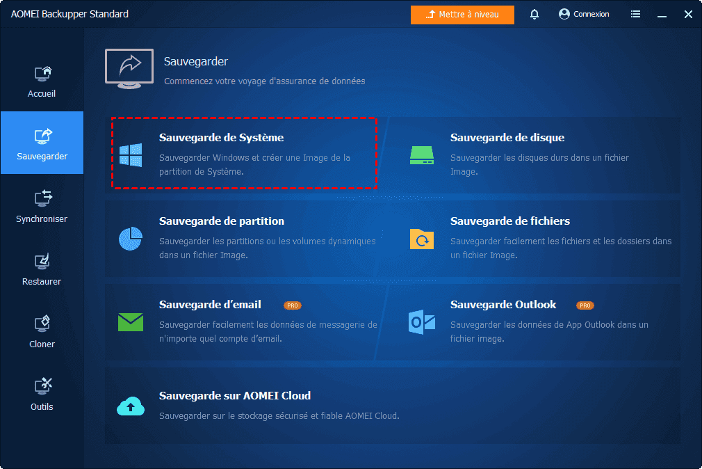 sauvegarde de système Windows 11