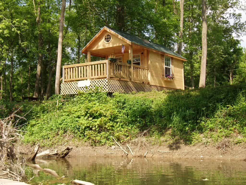 One of the cabins at Riverside Campground