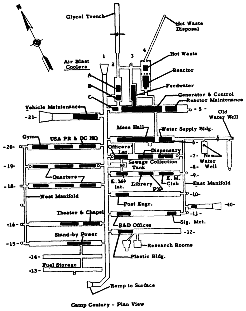 The layout plan of Camp Century