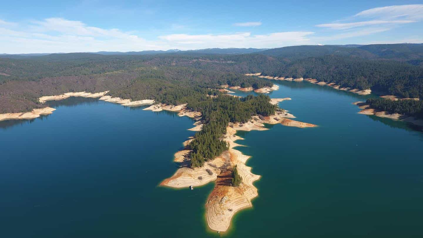 Bullards Bar Reservoir Aerial view of lake