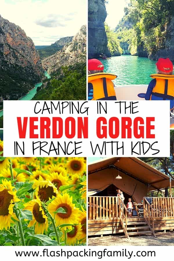 Camping dans les Gorges du Verdon en France avec des enfants