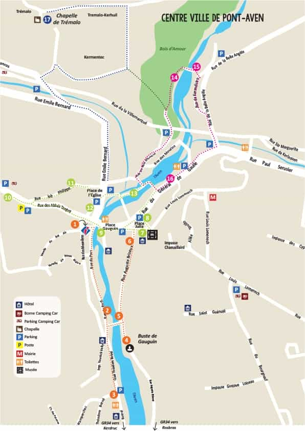 tourist map of Pont-Aven