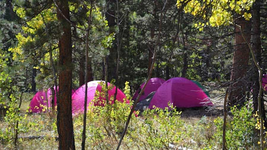 Tentes de camping sur un terrain de camping au Colorado