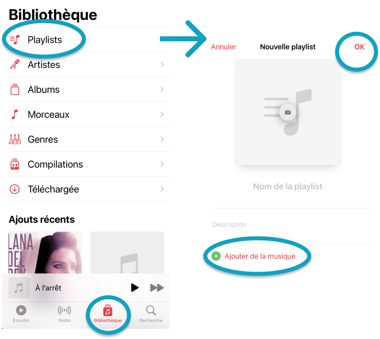 Сomment faire une playliste sur l’iPhone  ?