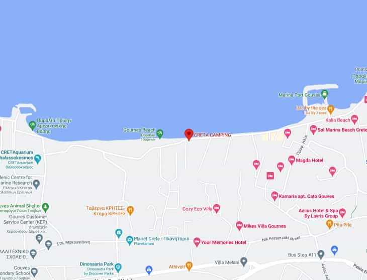 Carte du camping de Creta Camping