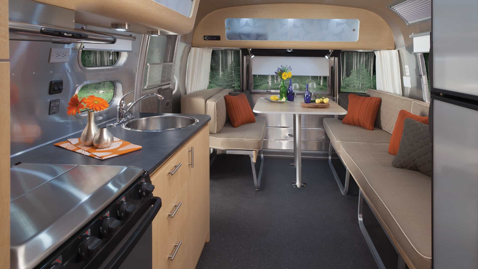 Interior of the Airstream Eddie Bauer Travel Trailer