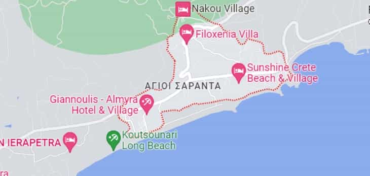 Carte du camping de Koutsounari