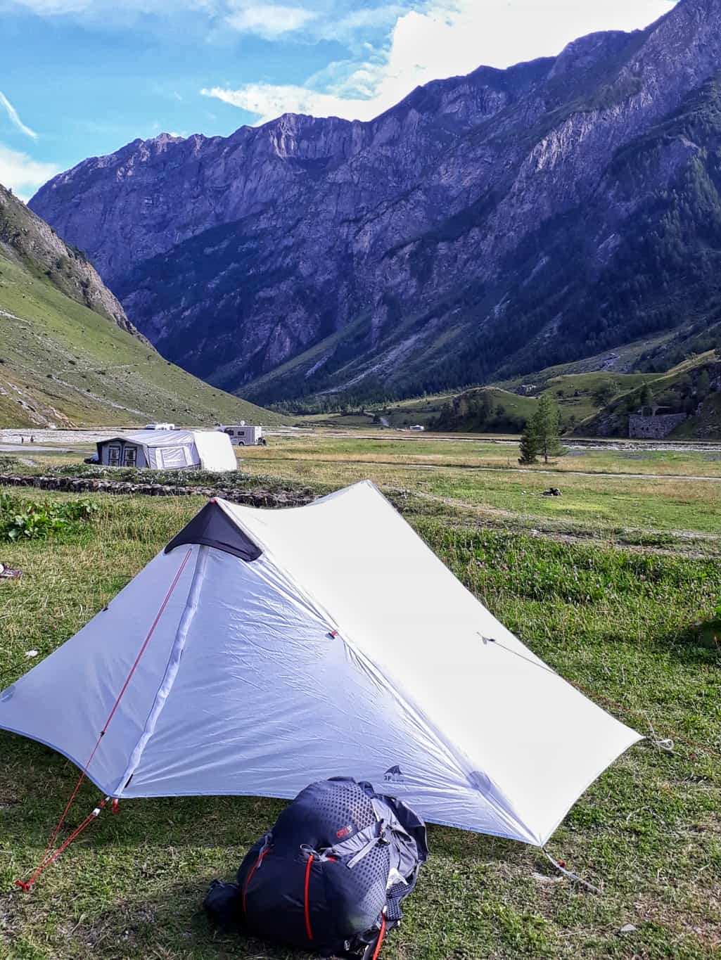 Camping dans la vallée des Chapieux