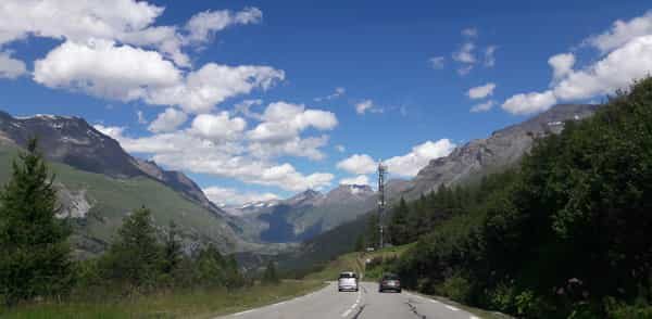 Driving the Col du Mont-Cenis in the French Alps