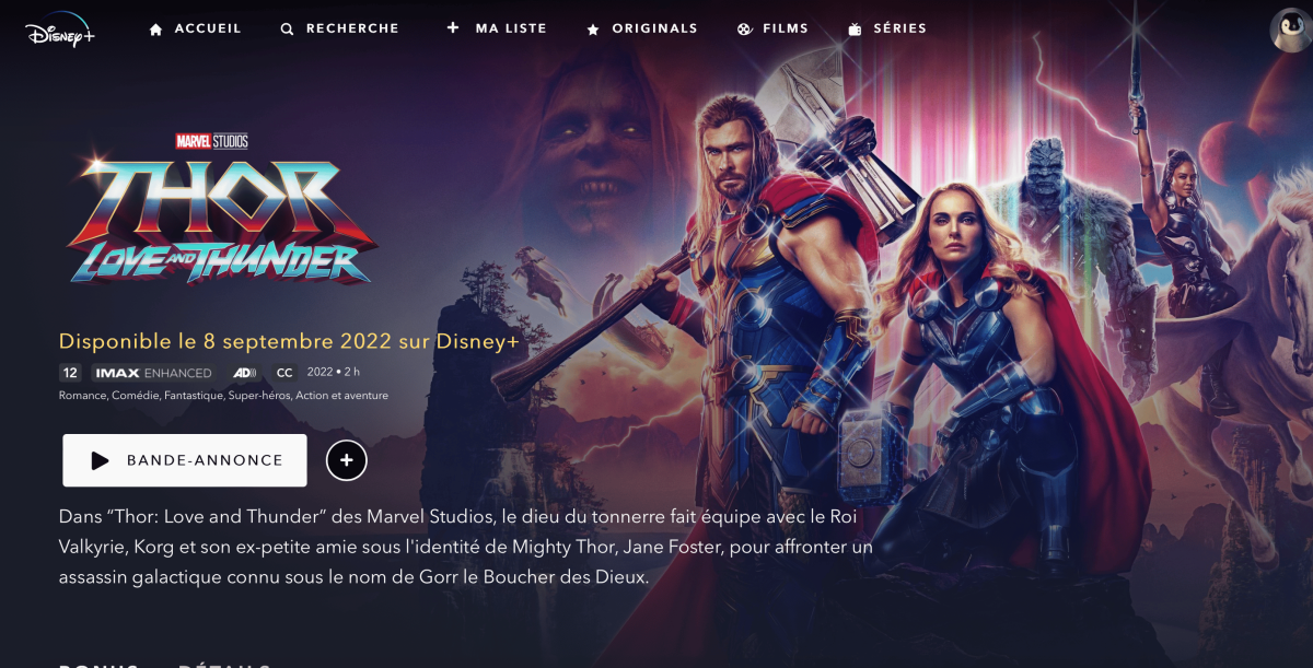 Thor 4 : comment le regarder sur Disney+ en France ?