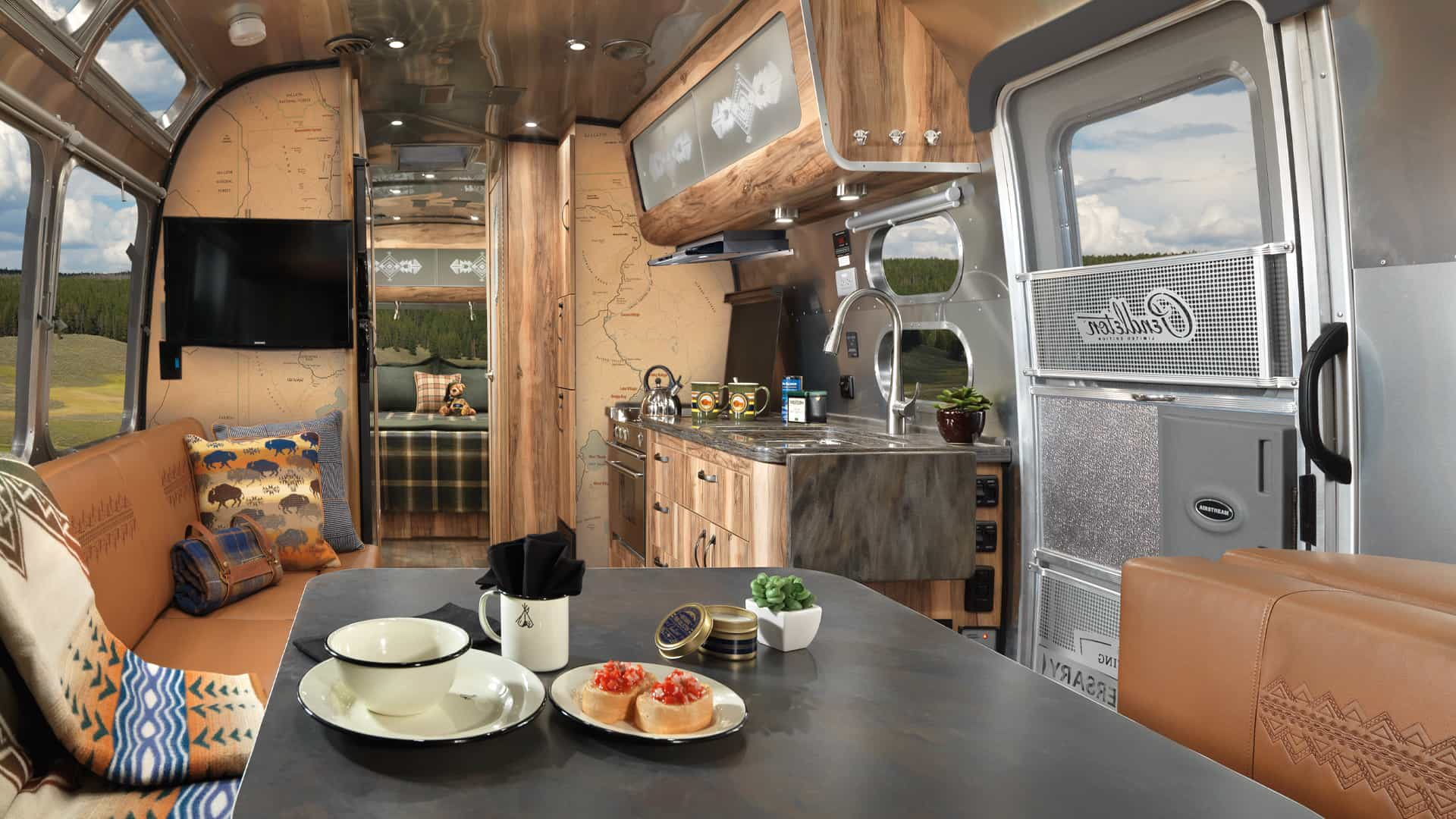 Interior of Airstream Pendleton Travel Trailer