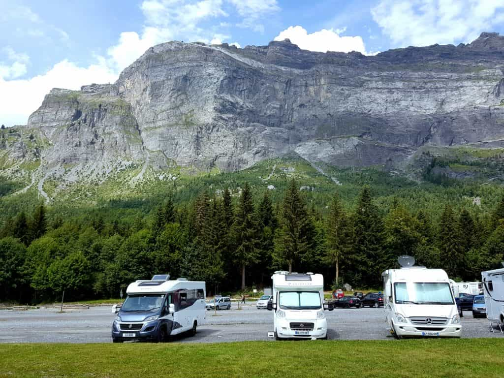 Notre camping-car garé à Plaine Joux, à une altitude de 1 350 mètres