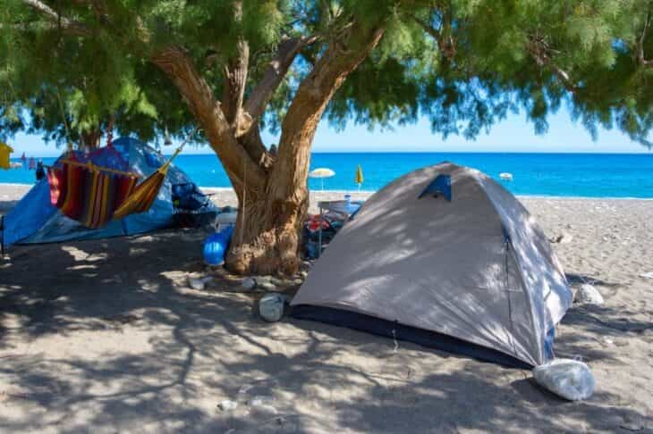 Tentes dans Panagia Tripiti en Crète