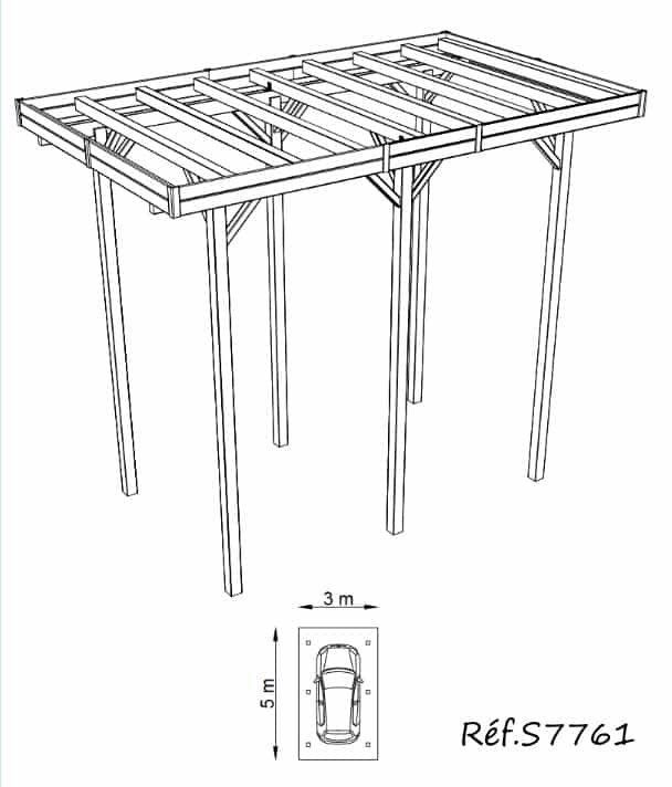 Carport en bois autoclave